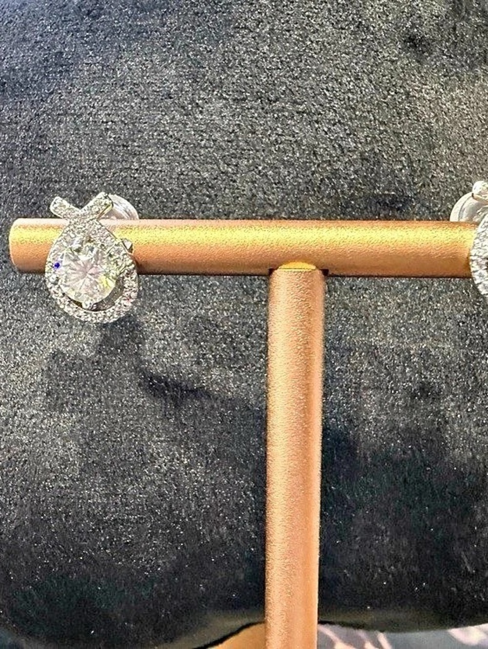 Moissanite Drop Earrings in Silver Plated